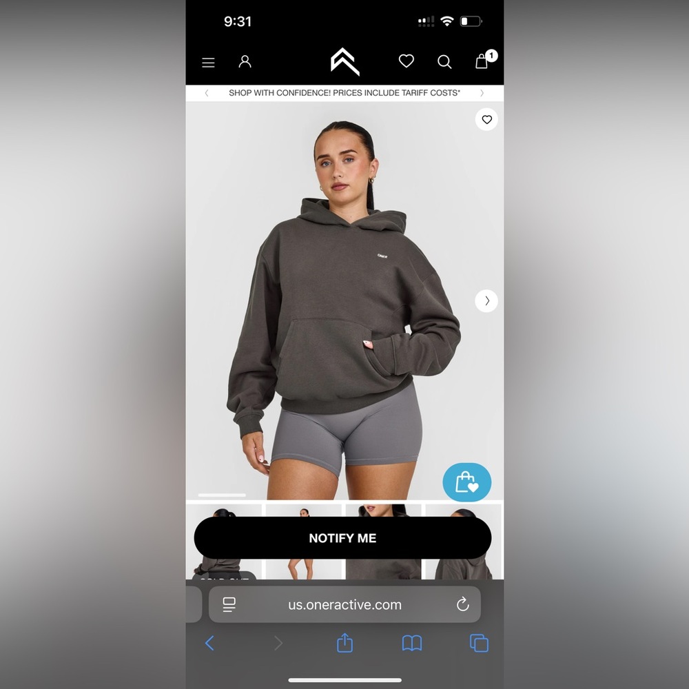 Oner Active foundations hoodie in taupe